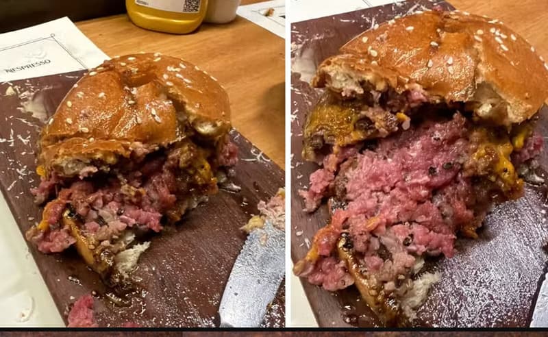Hambúrguer de R$ 85 viraliza após cliente dizer que carne veio crua: 'Mais fácil morder um boi'